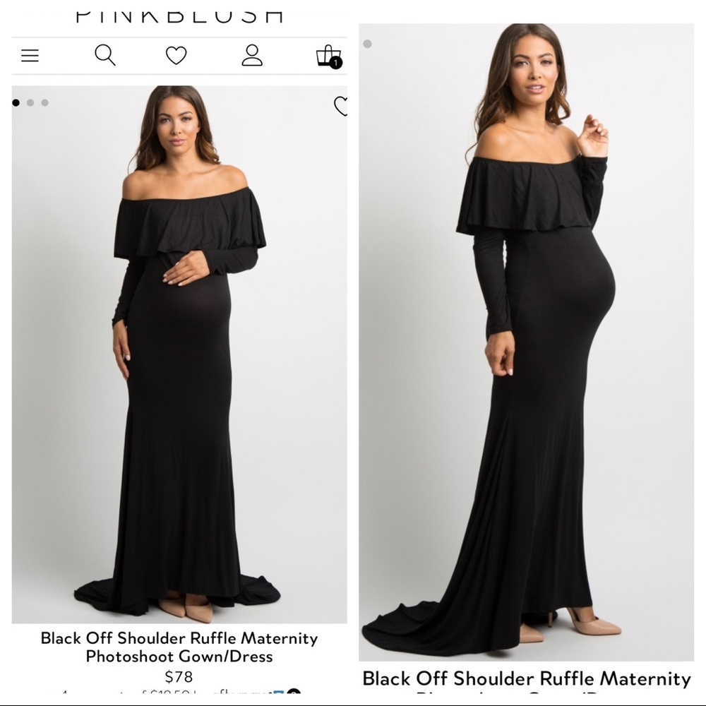 Pinkblush Black Maternity Photoshoot Gown